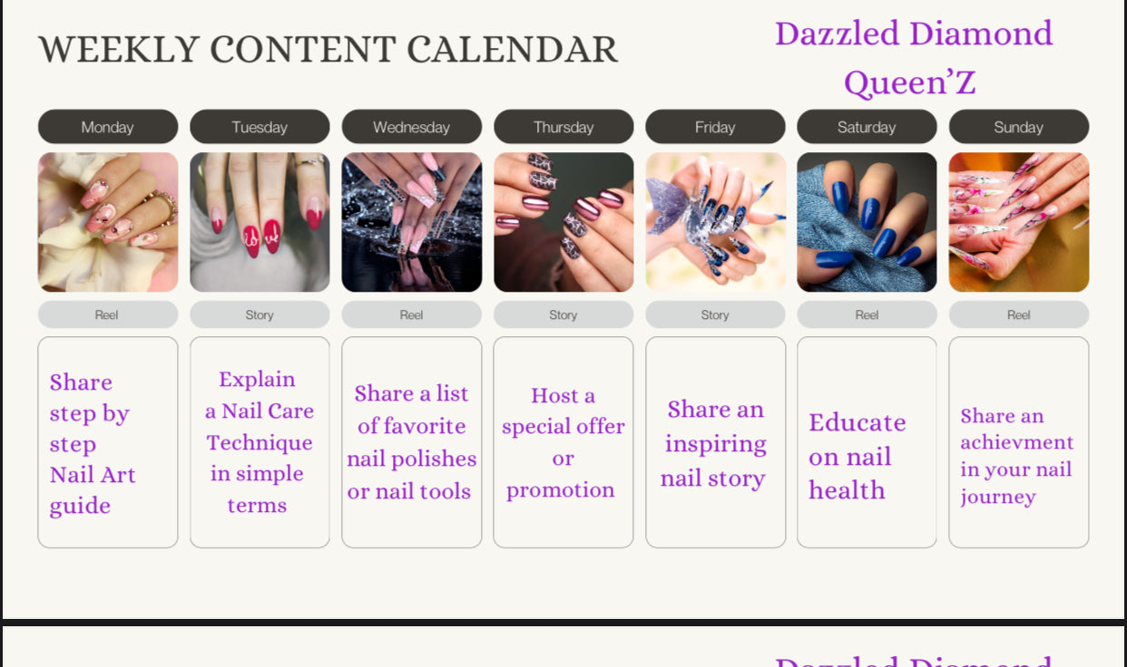 Booked & Dazzled Nail Tech Content Calendar