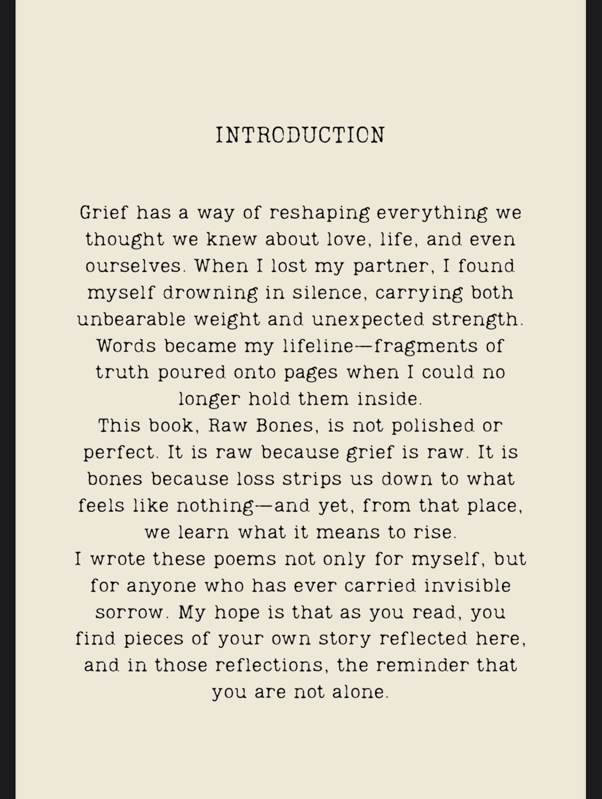 Raw Bones : A Widow's Poetry