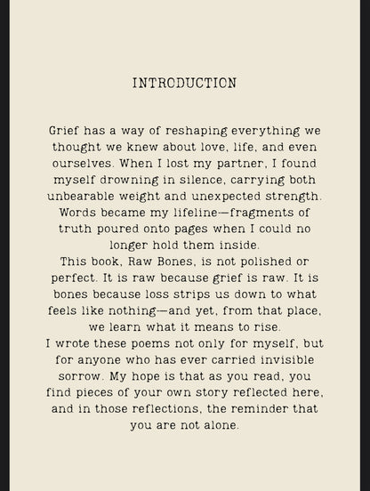 Raw Bones : A Widow's Poetry