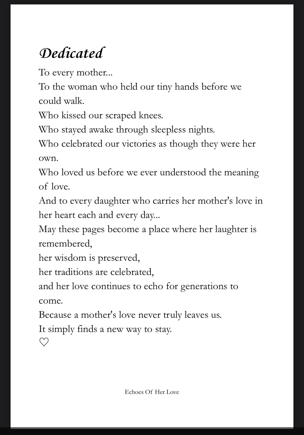 Echoes Of Her Love
