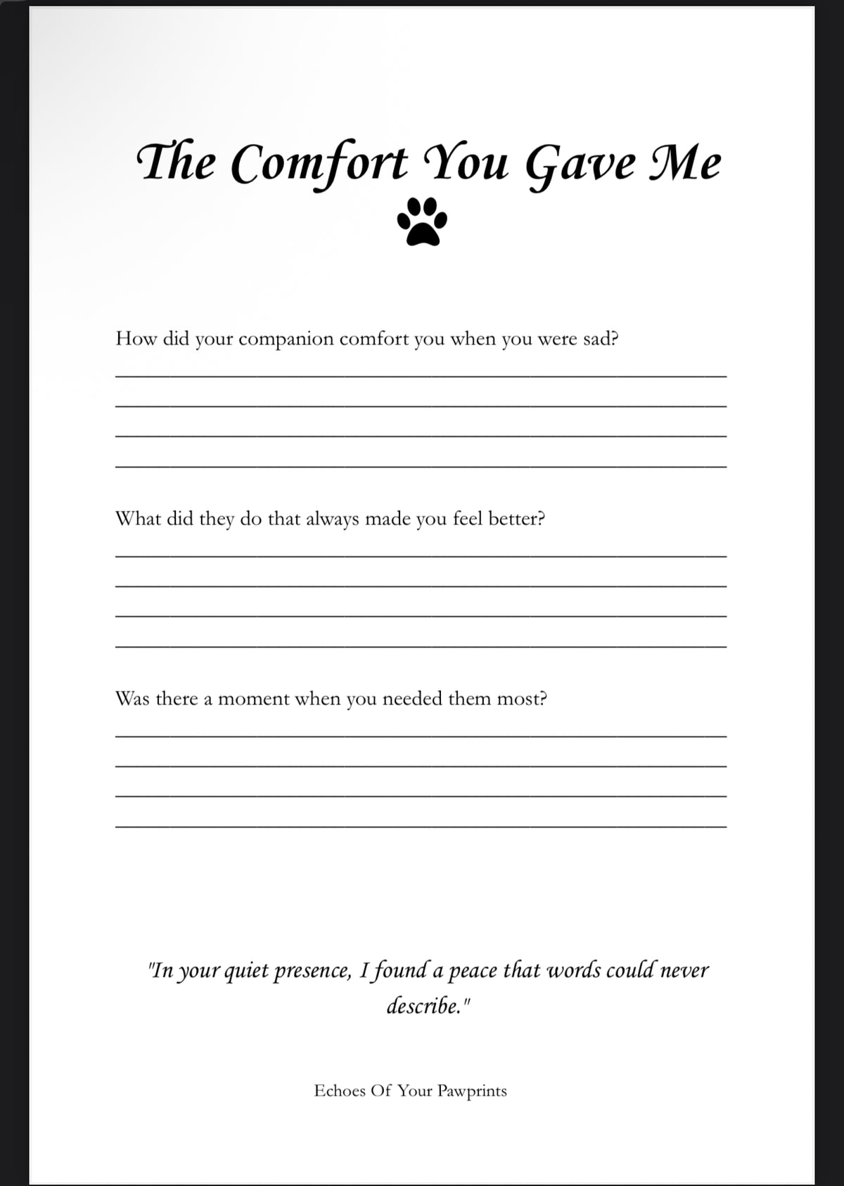 Echoes Of Your Paw Prints