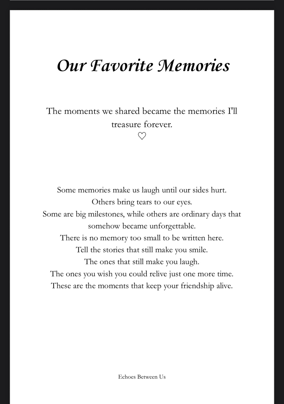 Echoes Between Us